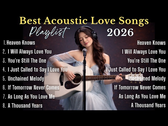 Best Love Songs Playlist 2026 🎧 Chill Acoustic Cover Hits ❤️ Top Spotify & TikTok Love Songs 2026