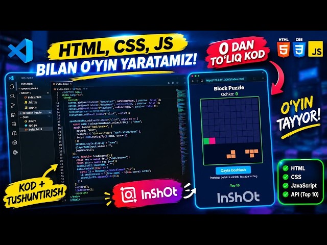 HTML+CSS+JS DA O'YIN YARATISH MUMKINMI?