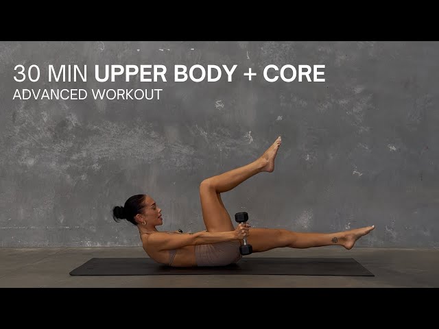 30 MIN UPPER BODY + CORE WORKOUT | ADVANCED | home workout with weights 
