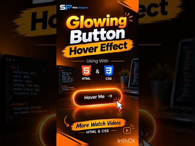 CSS Glowing Button Effect ✨ | HTML & CSS #shorts  #coding #youtubeshorts
