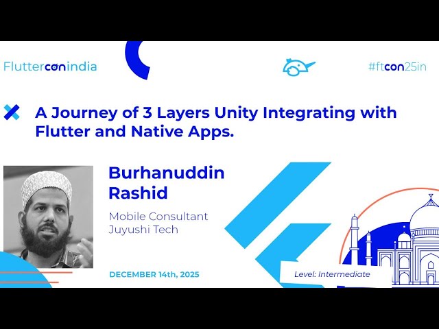 Unity Integrating with Flutter and Native Apps - Burhanuddin Rashid | Fluttercon India 2025