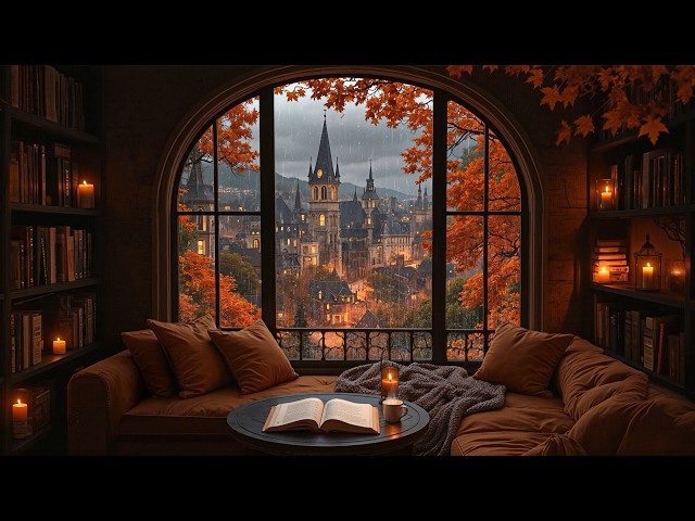 Quiet Autumn Above the Old Town | Melancholy Piano & Violin | Dark Academia Rainy Evening Playlist