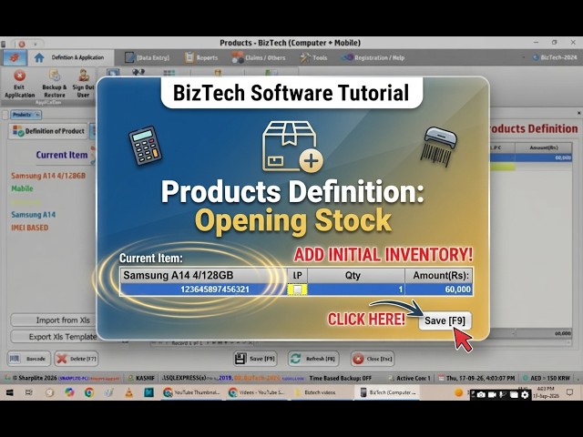 BizTech Training: Managing Opening Stock & Product Definition