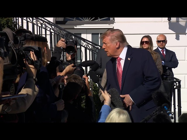 President Trump Gaggles with Press Upon Departure from the White House, Oct. 19, 2026