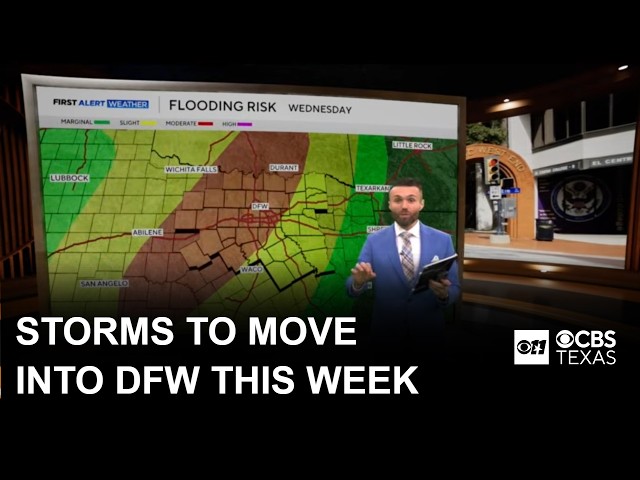 North Texas to say hot with isolated storm chances; midweek cold front to move in