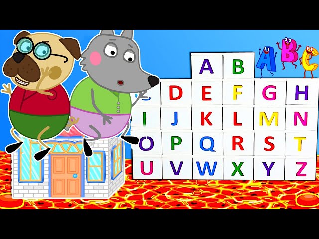 ABC Flashcards Learn English Alphabet with Pug Family | Wolfoo Cartoon for Kids