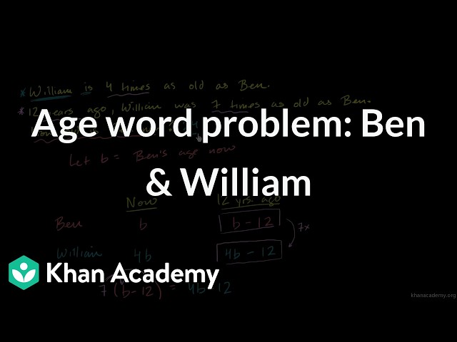 Age word problem: Ben & William | Math | Khan Academy (IN accent)