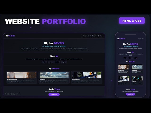 Portfolio Website HTML CSS | Responsive Design Tutorial