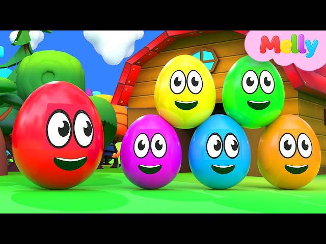 Learning Colors and Numbers Song | Colorful Eggs on the Farm | Melly Nursery Rhymes & Kids Songs