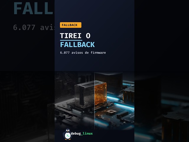 Tirei o fallback do meu Arch (6.077 avisos de firmware) #shorts