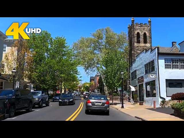 Doylestown Pennsylvania 4K Driving Tour | Historic Bucks County Scenic Drive