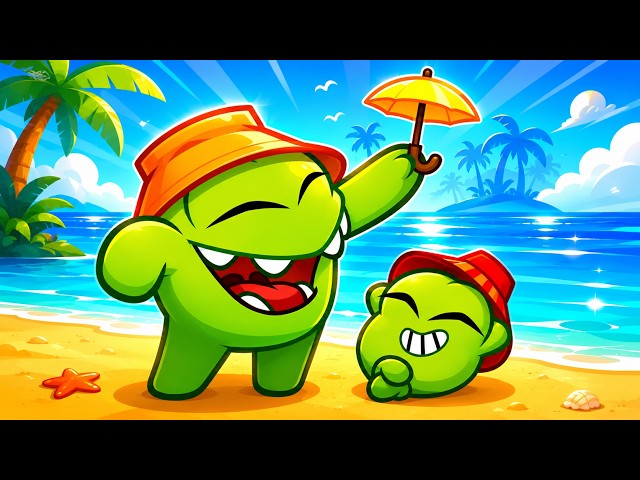 TOO HOT! 🥵 Om Nom's Beach Day Fun! 🏖️🟢 | Cut the Rope