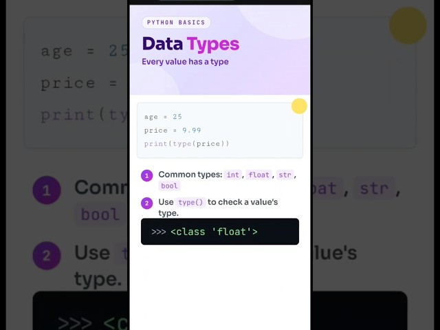 Master Python Data Types in Seconds #python #ai