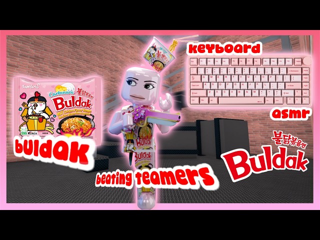 🩷🍝 BEATING TEAMERS in mm2 as BULDAK *Keyboard ASMR* 🍝🩷