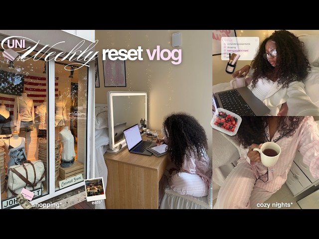 college weekly reset vlog | cleaning, studying, shopping, being productive