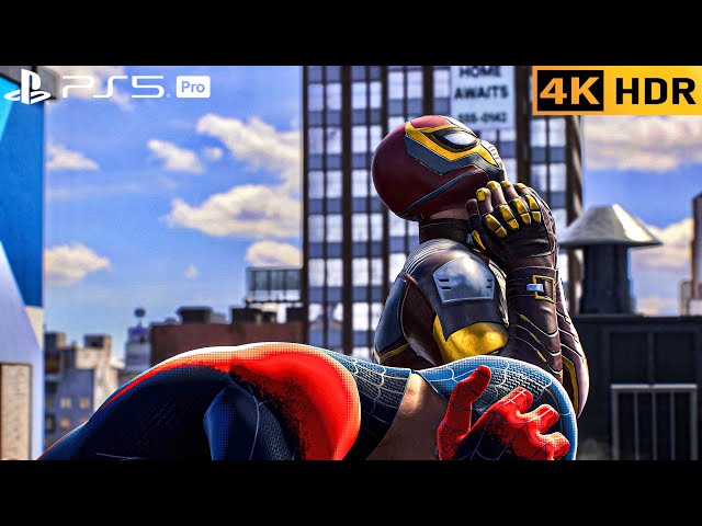 (PS5 PRO) Saving lives Spiderman & Miles Morales Vs Sandman | 4K HDR |