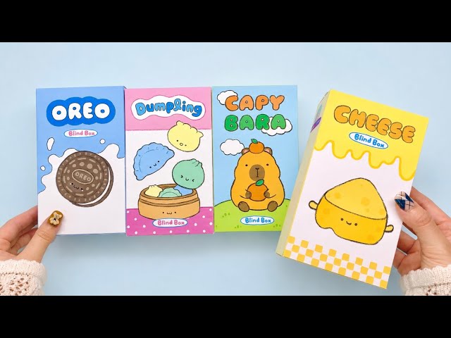 ☁️Blind Bag☁️DUMPLING, CAPYBARA, CHEESE, OREO Blind Box Unboxing | Paper DIY | ASMR 