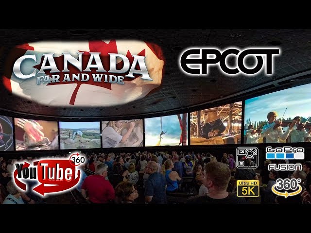 VR 360 5K Canada Far and Wide in Circle Vision 360 at Epcot Walt Disney World Complete Opening Day