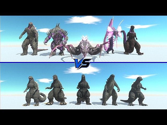 Shin Godzilla Team vs Godzilla 2014 Team - Animal Revolt Battle Simulator | ARBS