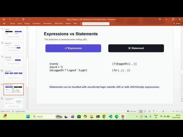 React 19 Tutorial for Beginners | JSX Explained with TypeScript | Modern React Chapter 3