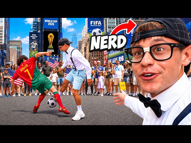 Nerd Plays 1v1 Football against the Public (CRAZY REACTIONS)