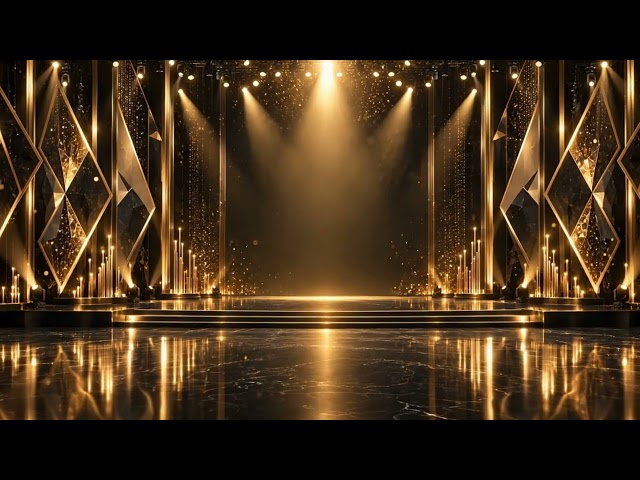 Golden Luxury VJ Loop | Elegant Gold LED Stage Background