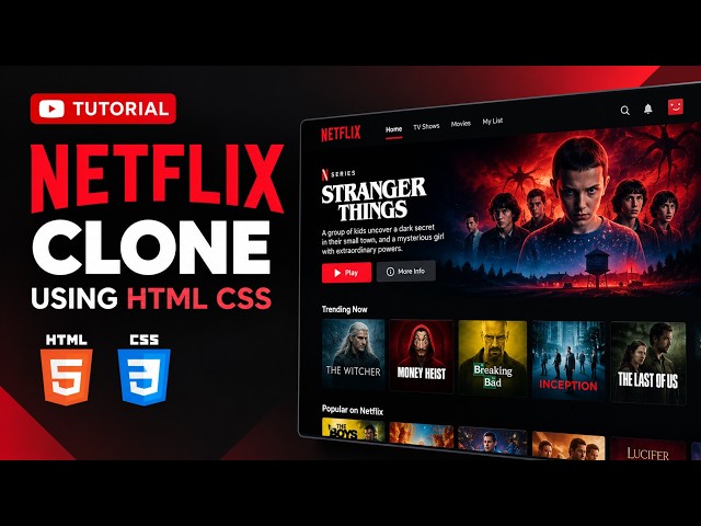 Netflix clone using HTML and CSS