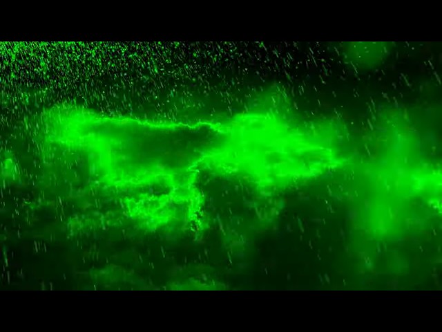 Heavy Rainstorm with Lightning 4K Green Background Sky Visual