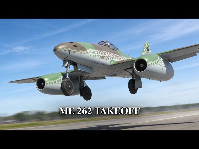 Me 262 Engine Start Up, Taxi, Takeoff, Flight Demo and Shutdown