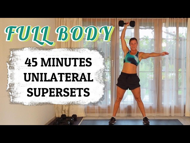 45 Minute FULL BODY Unilateral Superset Challenge | At Home with Dumbbells