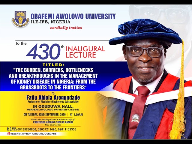 PROFESSOR FATIU ABIOLA AROGUNDADE || 430TH INAUGURAL LECTURE