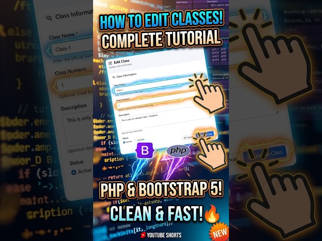 PHP & Bootstrap CRUD: Edit Class Feature Tutorial