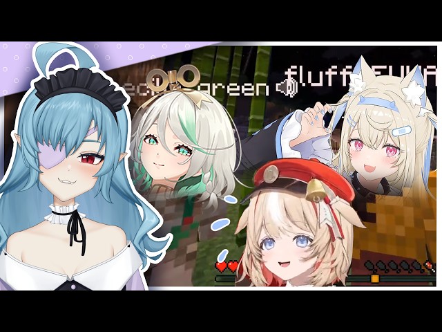 VTuber reacts to "Fuwawa & Cecilia Hunt the New ASOBI Girls in Minecraft"