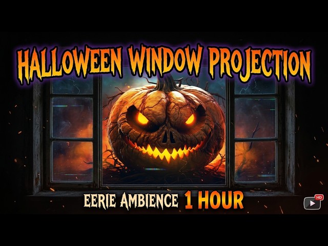 Halloween Window Projection Ambience 🎃 1 Hour Spooky Gaming Setup Background