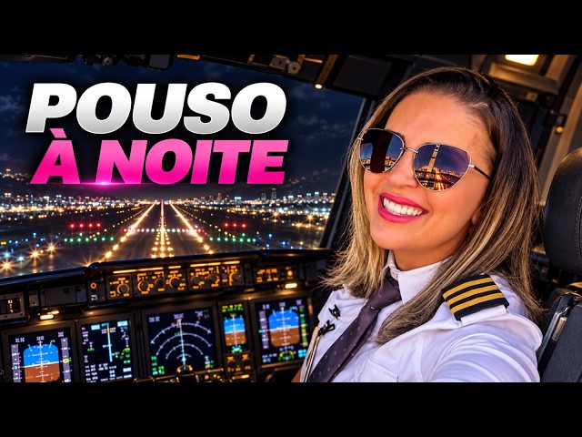 NIGHT LANDING at Galeão seen from inside the cockpit