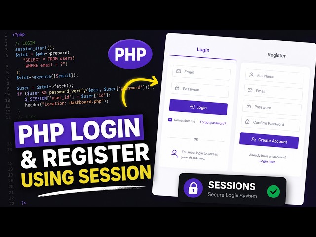 PHP BASIC register and login via $_SESSION
