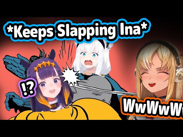 Fubuki Slapping Ina In Front Of Flare Is Too Funny【Hololive】