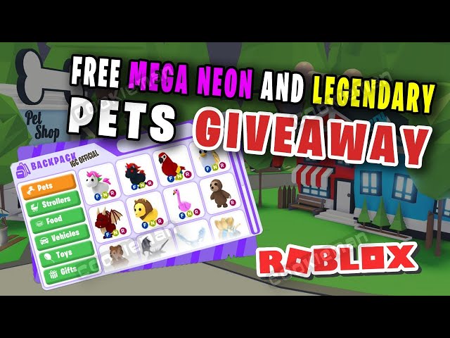 🔴 ADOPT ME! FREE MEGA NEON & LEGENDARY PETS LIVE IN ROBLOX