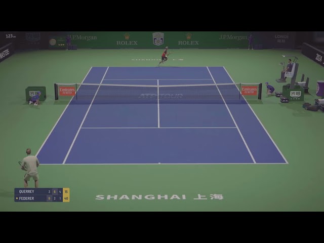 TIEBREAK: Young Federer down the line hitting