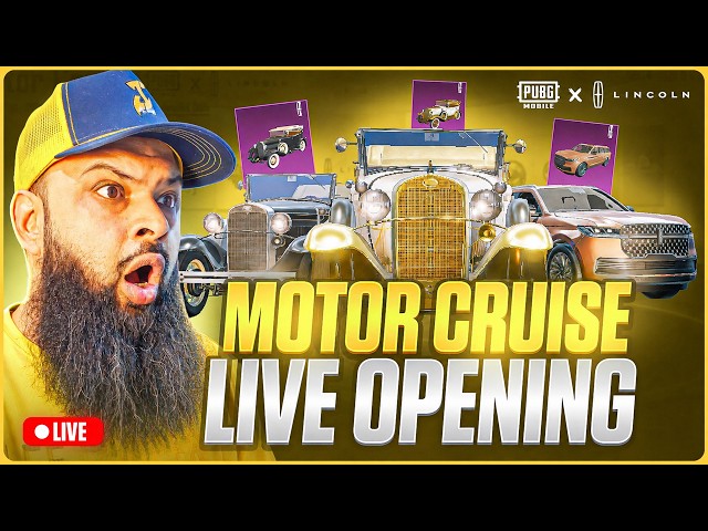 LIVE 🔥 Motor Cruise Lincoln Model L & Navigator Black Label Cars 🚗✨ PUBG Mobile Lucky Spin