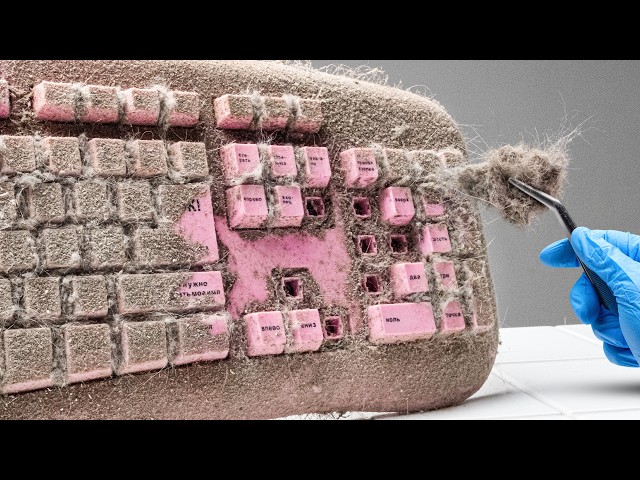 Satisfying Dusty Keyboard Cleaning. ASMR