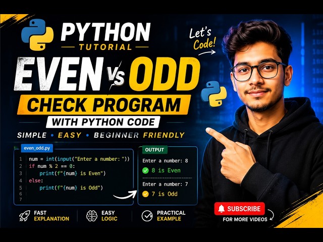 How to Check Even or Odd Number in Python | Python Even Odd Program for Beginners