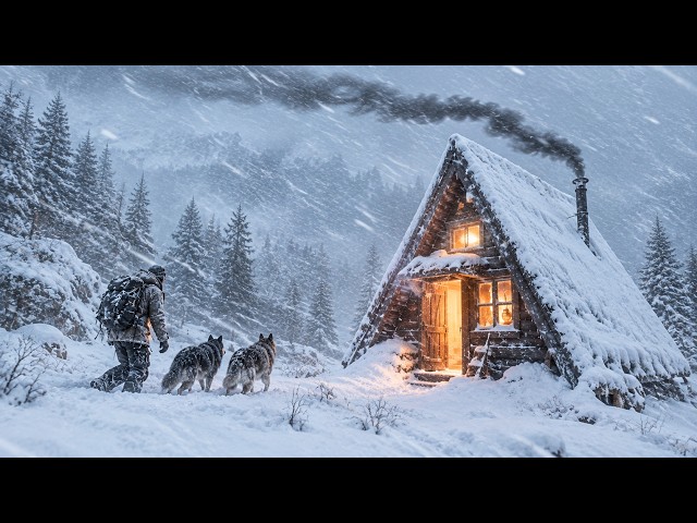 Surviving the Most Devastating SNOWSTORM in History | A Cozy Tent with My Two Dogs