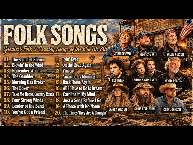 Best Folk Songs Of All Time | Greatest Folk & Country Songs of the 60s, 70s & 80s