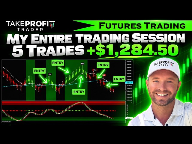 5 TRADES = +$1,284.50! 🔥 | My ENTIRE Futures Trading Session