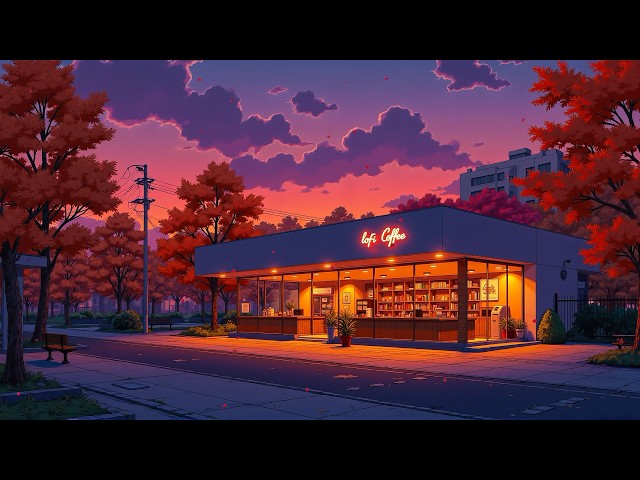 Autumn Park Café ☕ Soft Lofi Coffee Glow 🍂 Calm Beats For Study, Work & Stress Relief.