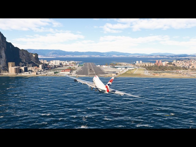 EXTREME LANDING! British Airways 747 Lands at Gibraltar Airport 🔥 | Microsoft Flight Simulator 2020
