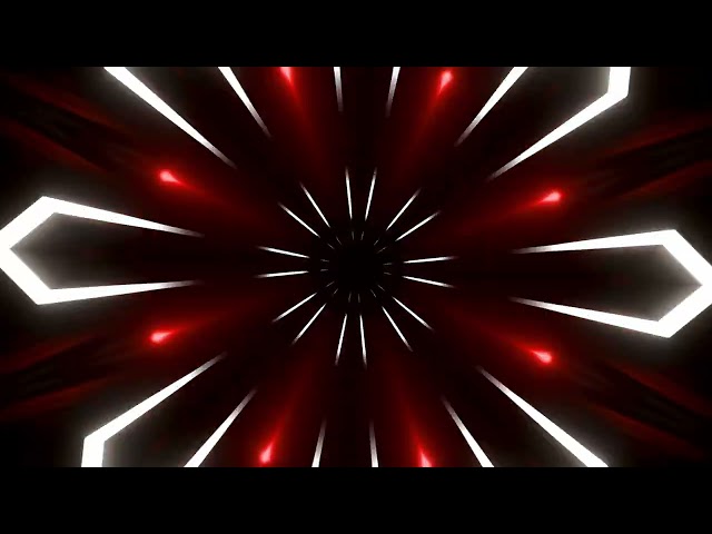 Red White Kaleido Strobe Neon Rhythm Tunnel Background VJ Loops in 4K