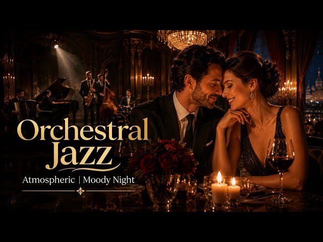 Winter Night Escape: Soft Jazz Piano & Accordion Over Falling Snow