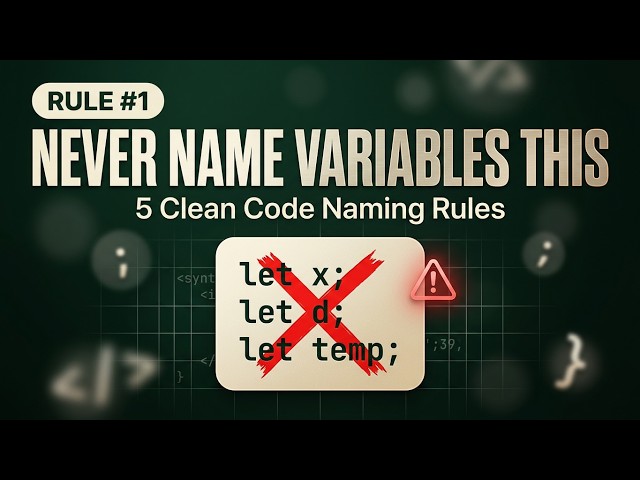 Stop Naming Variables 'x', 'd', 'temp' — 5 Rules for Clean Code Names